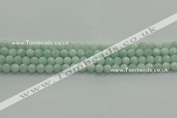 CAM1511 15.5 inches 6mm faceted round natural peru amazonite beads