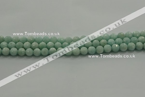 CAM1512 15.5 inches 8mm faceted round natural peru amazonite beads