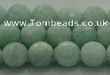 CAM1513 15.5 inches 10mm faceted round natural peru amazonite beads