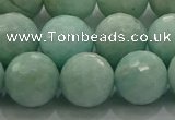 CAM1515 15.5 inches 14mm faceted round natural peru amazonite beads