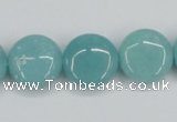 CAM152 15.5 inches 16mm flat round amazonite gemstone beads