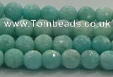 CAM1521 15.5 inches 6mm faceted round natural peru amazonite beads