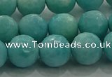 CAM1524 15.5 inches 12mm faceted round natural peru amazonite beads