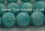 CAM1525 15.5 inches 14mm faceted round natural peru amazonite beads