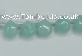 CAM153 9*11mm top-drilled flat teardrop amazonite gemstone beads