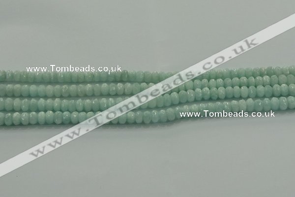 CAM1541 15.5 inches 4*6mm faceted rondelle peru amazonite beads