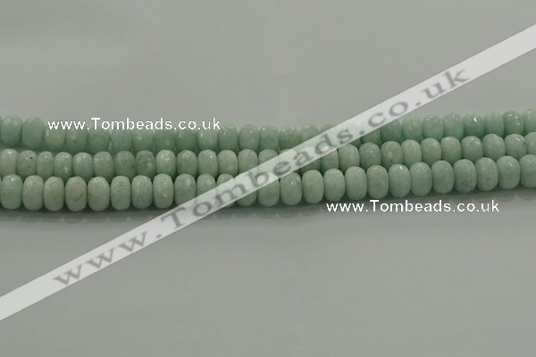 CAM1543 15.5 inches 6*10mm faceted rondelle peru amazonite beads