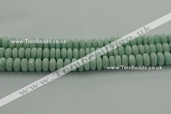 CAM1544 15.5 inches 7*12mm faceted rondelle peru amazonite beads