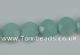 CAM155 15.5 inches 12mm faceted coin amazonite gemstone beads