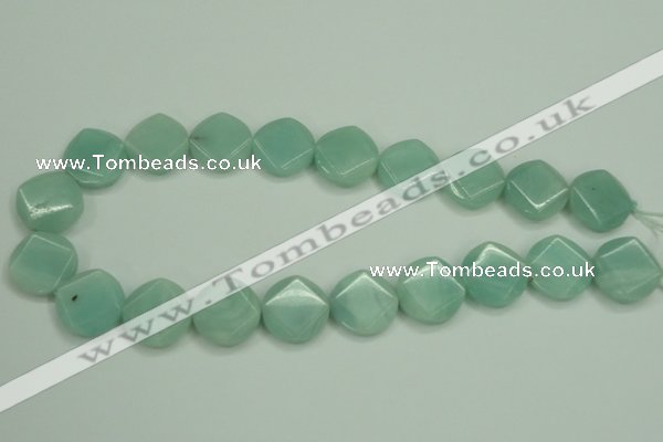 CAM156 15.5 inches 20mm faceted coin amazonite gemstone beads