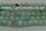 CAM1560 15.5 inches 4mm faceted round Russian amazonite beads