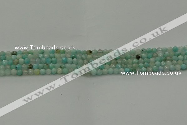 CAM1560 15.5 inches 4mm faceted round Russian amazonite beads