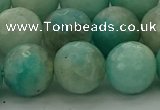 CAM1565 15.5 inches 14mm faceted round Russian amazonite beads