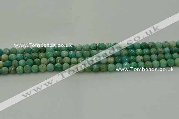 CAM1581 15.5 inches 6mm faceted round Russian amazonite beads