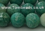 CAM1585 15.5 inches 14mm faceted round Russian amazonite beads