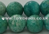 CAM1586 15.5 inches 16mm faceted round Russian amazonite beads