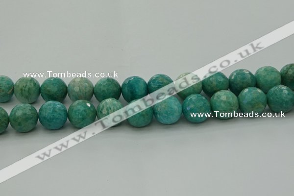 CAM1586 15.5 inches 16mm faceted round Russian amazonite beads