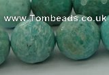 CAM1587 15.5 inches 18mm faceted round Russian amazonite beads