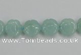 CAM159 15.5 inches 12mm carved flower amazonite gemstone beads