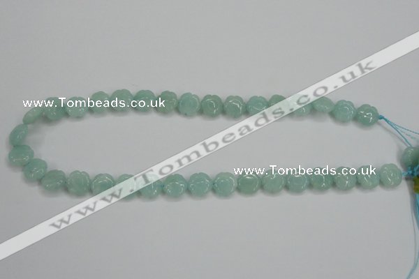 CAM159 15.5 inches 12mm carved flower amazonite gemstone beads