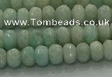 CAM1611 15.5 inches 4*6mm faceted rondelle peru amazonite beads