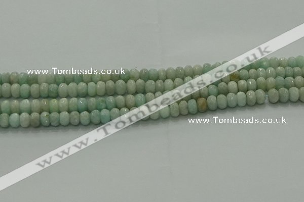 CAM1611 15.5 inches 4*6mm faceted rondelle peru amazonite beads