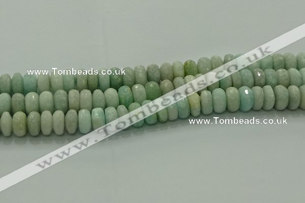 CAM1614 15.5 inches 8*12mm faceted rondelle peru amazonite beads