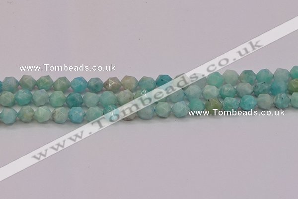 CAM1622 15.5 inches 8mm faceted nuggets amazonite gemstone beads