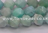 CAM1623 15.5 inches 10mm faceted nuggets amazonite gemstone beads