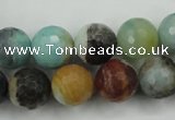 CAM165 15.5 inches 14mm faceted round amazonite gemstone beads