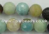 CAM167 15.5 inches 18mm faceted round amazonite gemstone beads