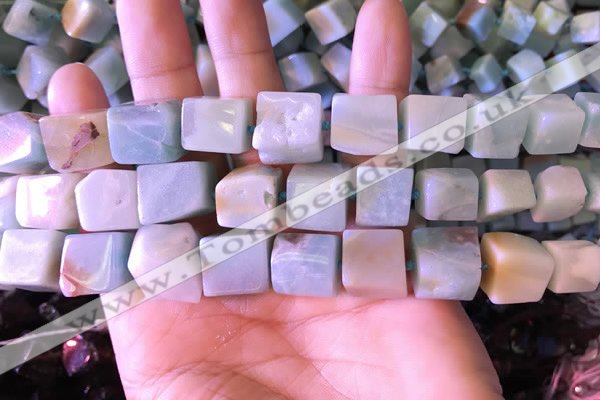 CAM1676 15.5 inches 8*10mm - 12*14mm cube amazonite beads