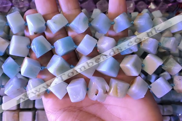 CAM1677 15.5 inches 8*8mm - 14*15mm cube amazonite beads