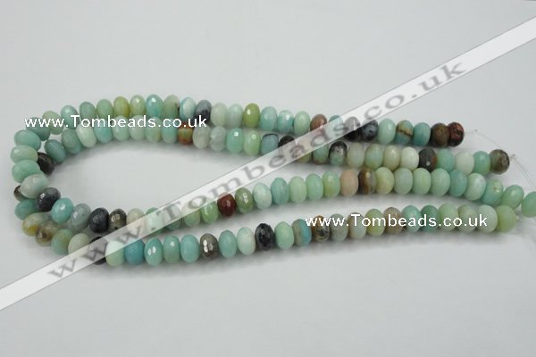 CAM172 15.5 inches 6*10mm faceted rondelle amazonite gemstone beads