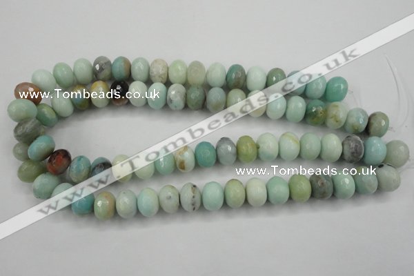 CAM173 15.5 inches 10*14mm faceted rondelle amazonite gemstone beads