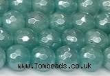 CAM1755 15 inches 6mm faceted round AB-color imitation amazonite beads