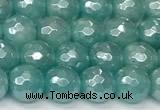 CAM1755 15 inches 6mm faceted round AB-color imitation amazonite beads