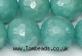 CAM1758 15 inches 12mm faceted round AB-color imitation amazonite beads