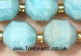 CAM1760 15 inches 9*10mm faceted amazonite beads wholesale