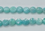 CAM300 15.5 inches 8mm flat round natural peru amazonite beads