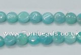 CAM300 15.5 inches 8mm flat round natural peru amazonite beads