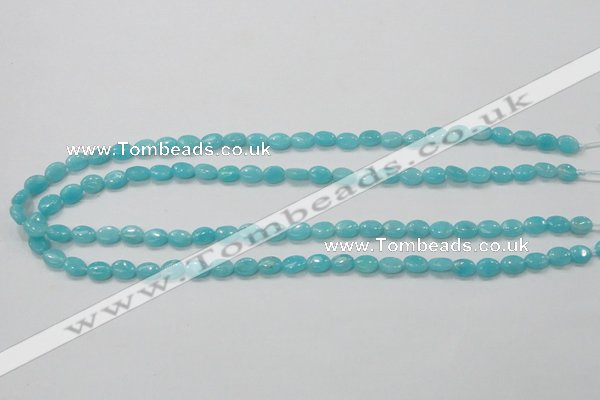 CAM302 15.5 inches 6*8mm oval natural peru amazonite beads wholesale