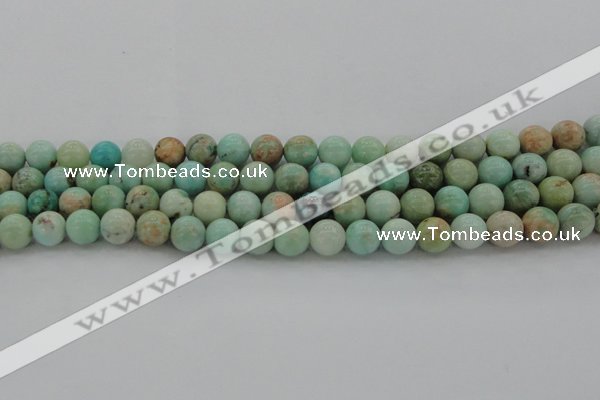 CAM323 15.5 inches 10mm round natural peru amazonite beads