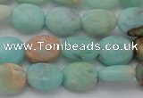 CAM336 15.5 inches 8*10mm oval natural peru amazonite beads
