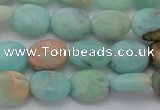 CAM336 15.5 inches 8*10mm oval natural peru amazonite beads