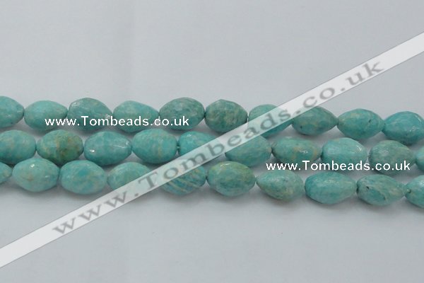 CAM341 15.5 inches 12*16mm faceted nuggets natural peru amazonite beads