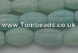 CAM360 15.5 inches 10*15mm carved rice amazonite gemstone beads