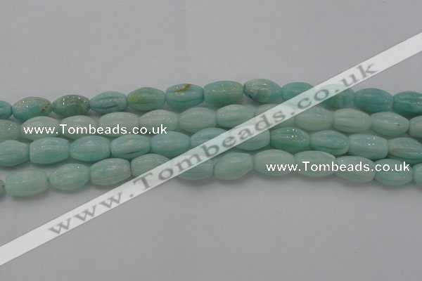 CAM360 15.5 inches 10*15mm carved rice amazonite gemstone beads