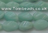 CAM361 15.5 inches 7*14mm twisted rice amazonite gemstone beads