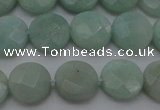 CAM363 15.5 inches 10mm faceted coin amazonite gemstone beads